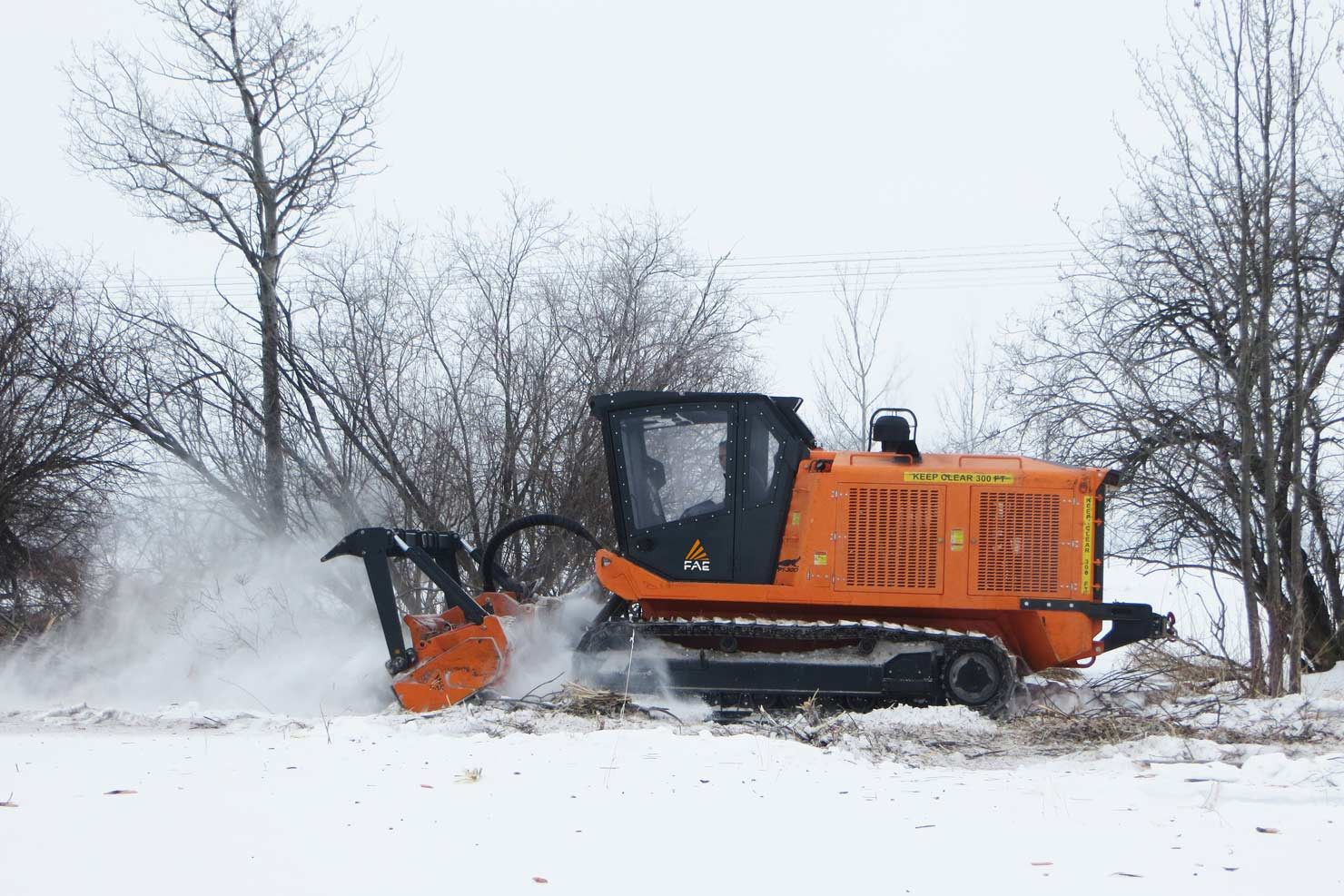 PT-300, tracked vehicle that can be equipped with FAE hydraulic equipment such as: forestry mulchers, stone crushers, stump grinders and dozer blade 