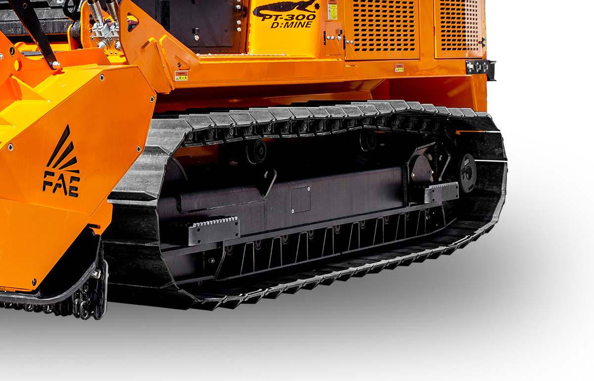 The FAE PT-300 D:MINE undercarriage structure provides maximum operational performance and reliability even in the most demanding jobs