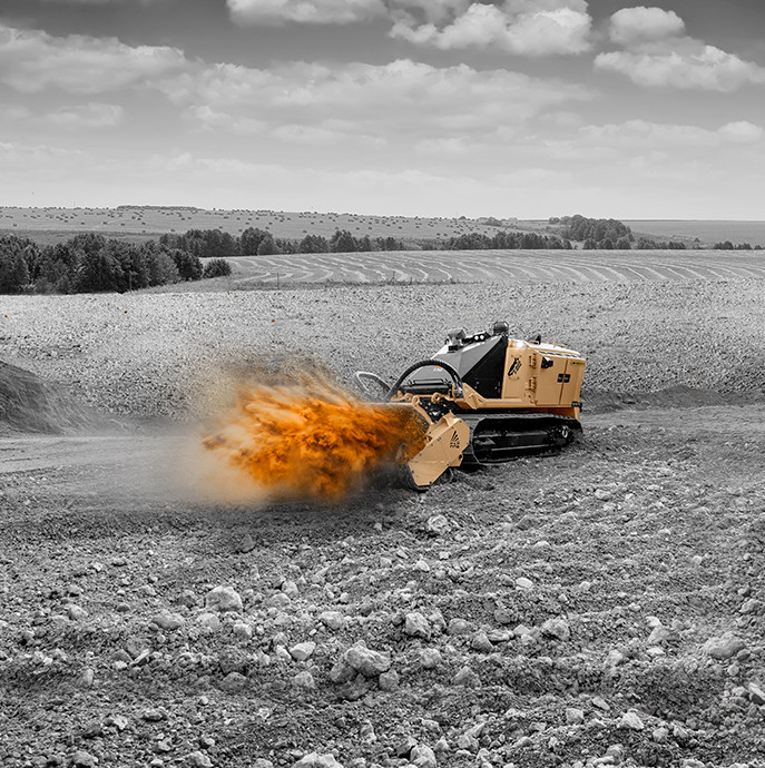These are radio-controlled tracked tool carriers within a radius of 1000 m, equipped with warheads suitable for removing unexploded ordnance